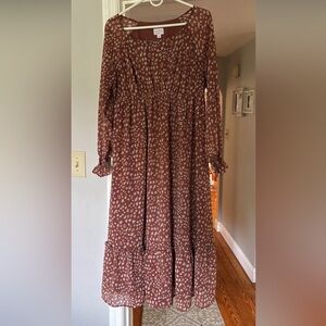Isabel Maternity by Ingrid & Isabel Brown Long Sleeve Dress